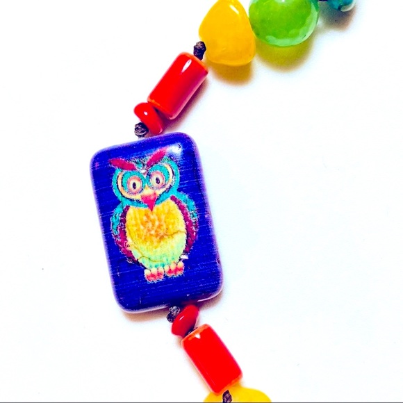Handmade Owl of Promise Rainbow Bracelet - Picture 3 of 11